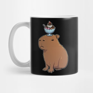 Capybara with Ice Cream on its head Mug